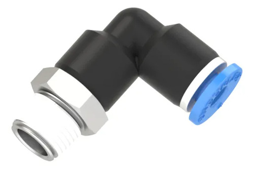 Conector Neumático Codo 6mm Rosca M6 - Acople Rápido para Aire Comprimido