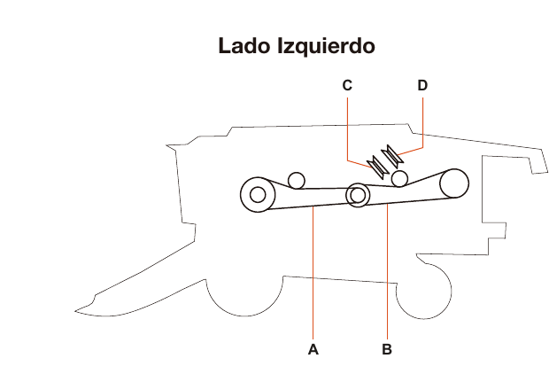Case 2399 / 2799 - Lado Izquierdo - Mapa de correas