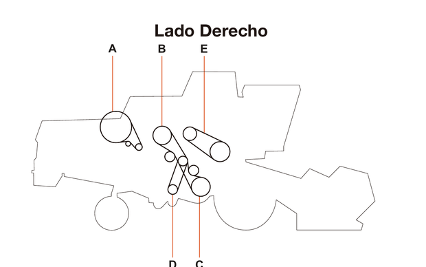 New Holland CS 660 - Lado Derecho - Mapa de correas