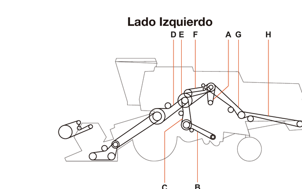 New Holland TC 5090 - Lado Izquierdo - Mapa de correas
