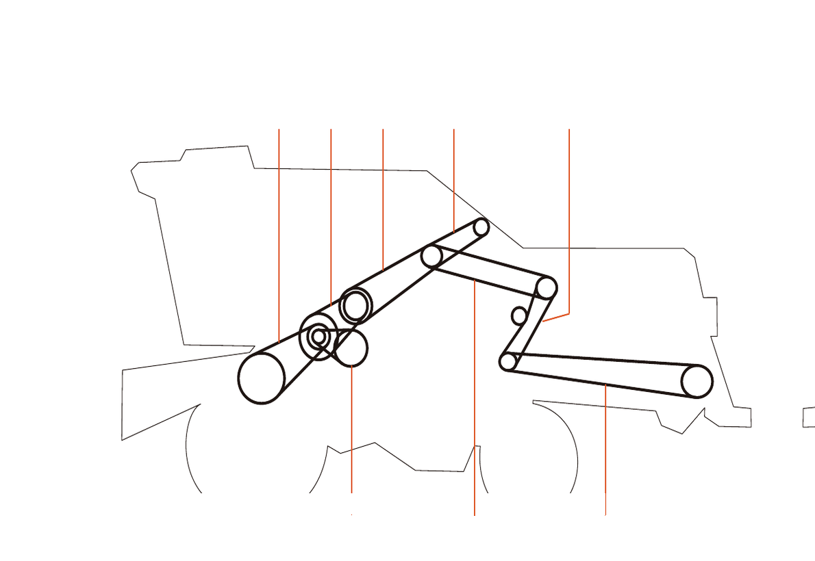 Vassalli 1300 - Lado Izquierdo - Mapa de correas por sector